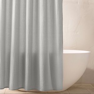 NEW Casaluna waffle weave shower curtain gray